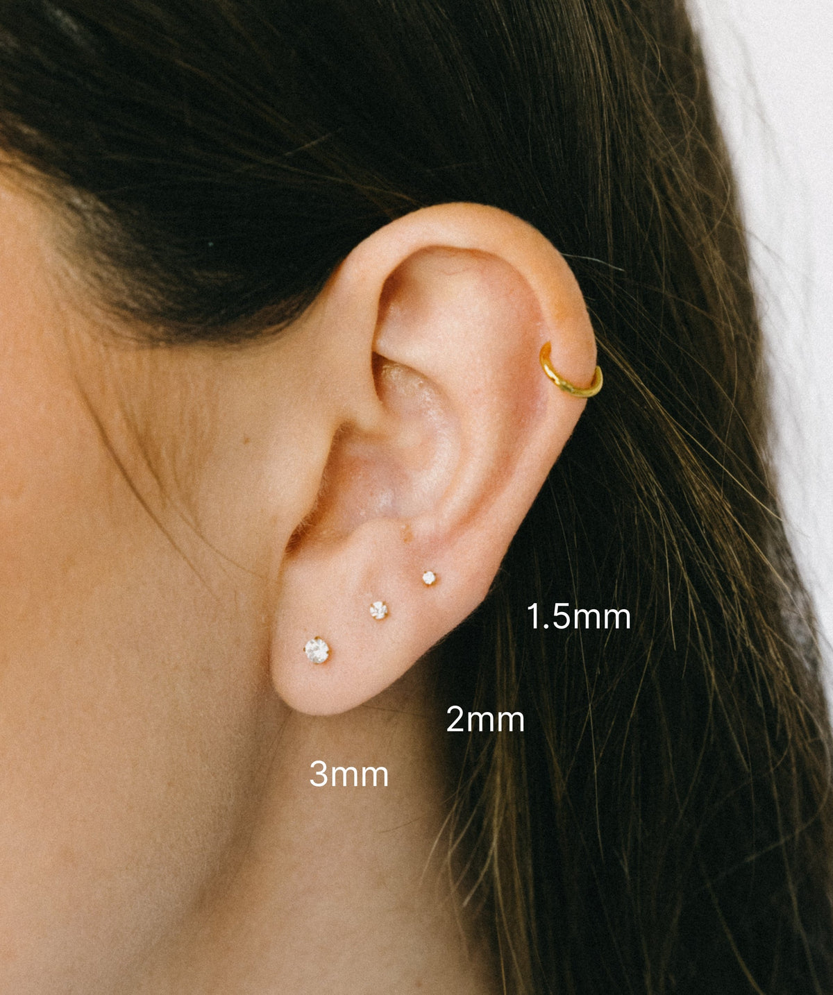 Solitaire CZ Flat Back Stud