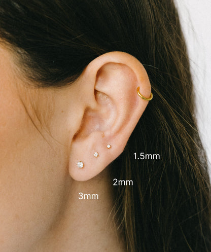 Solitaire CZ Flat Back Stud