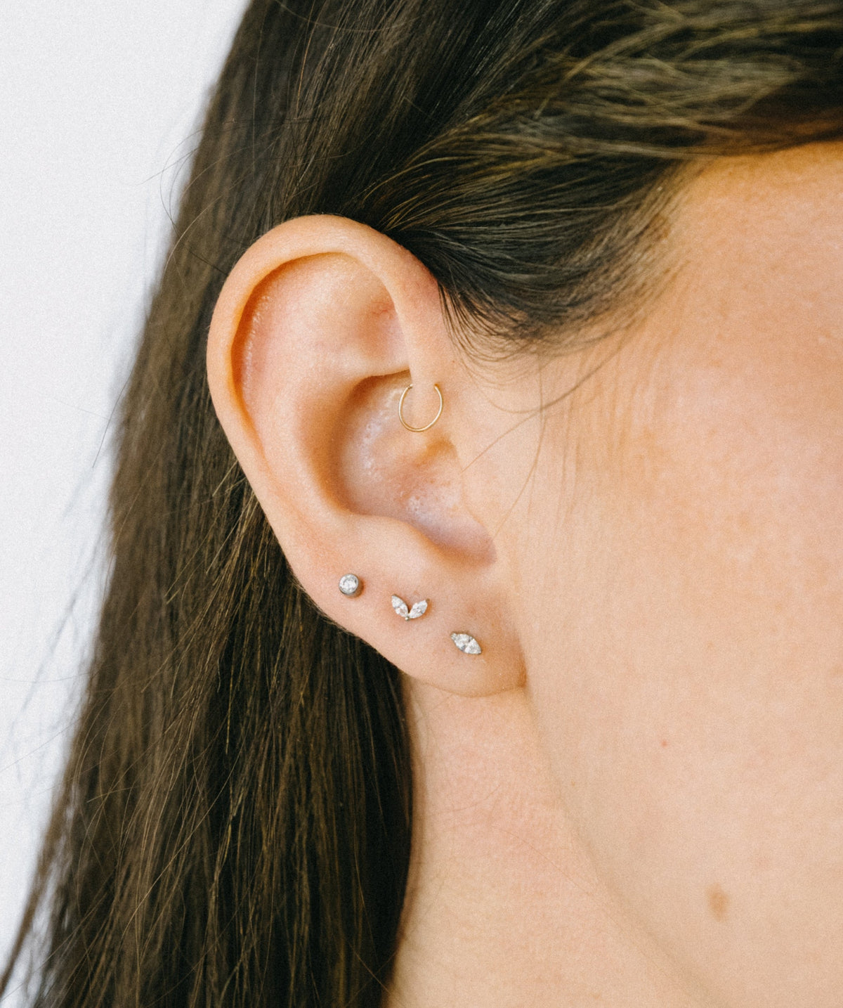 Duo Marquise Flat Back Stud