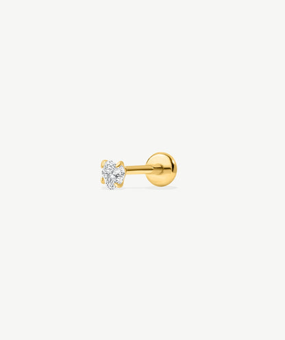 Crystal Heart Flat Back Stud