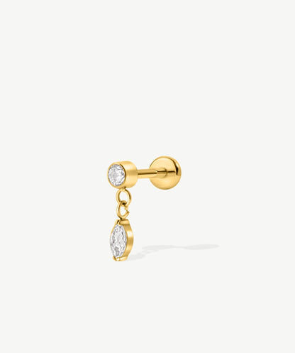 Marquise Dangle Flat Back Stud
