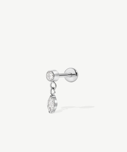 Marquise Dangle Flat Back Stud