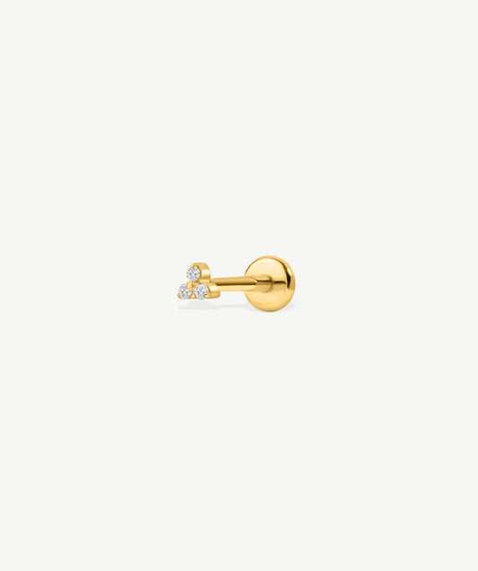 Mini Trio CZ Flat Back Stud