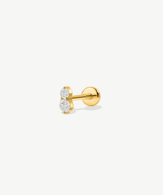 Stacked CZ Flat Back Stud