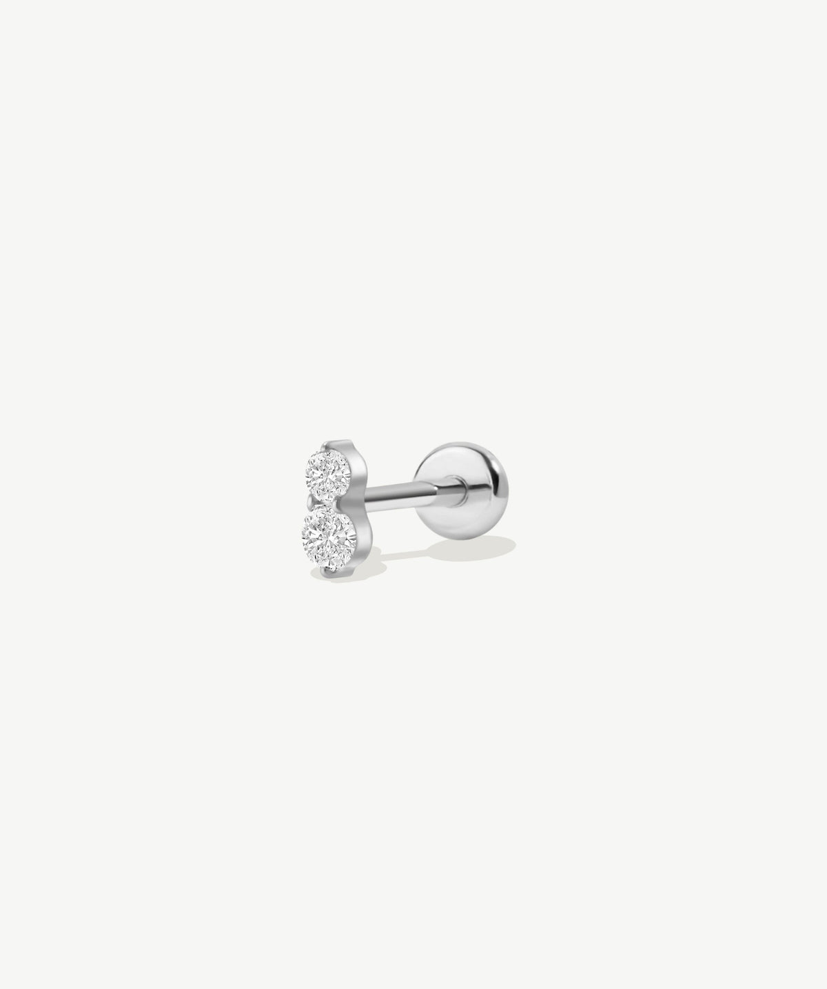 Stacked CZ Flat Back Stud