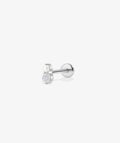 Stacked CZ Flat Back Stud