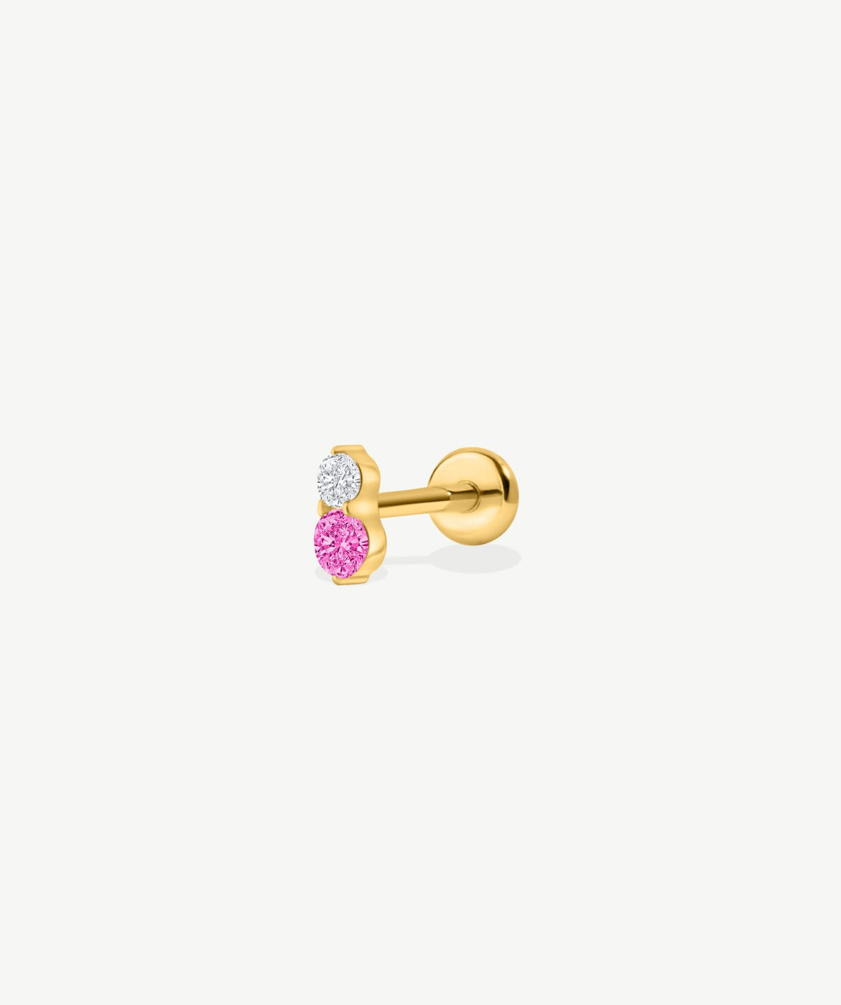 Stacked CZ Flat Back Stud
