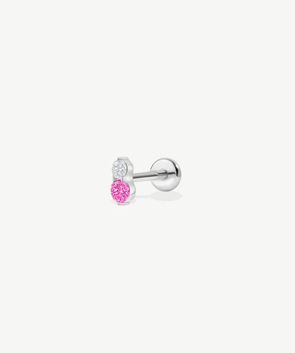 Stacked CZ Flat Back Stud