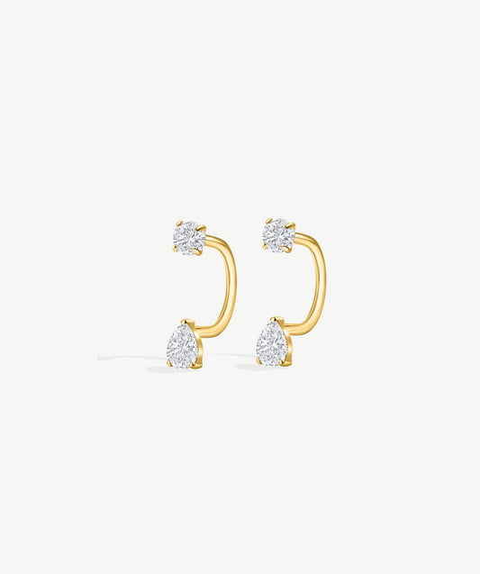 Teardrop Arc Hoop Earrings