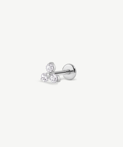 Trio CZ Flat Back Stud