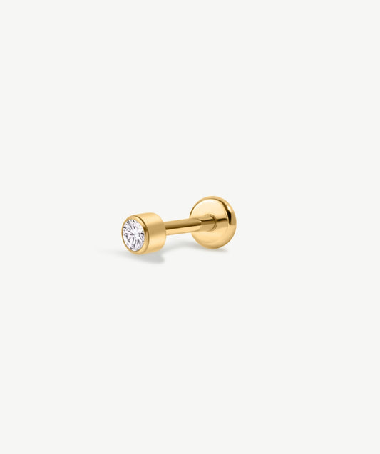 Bezel Solitaire Flat Back Stud
