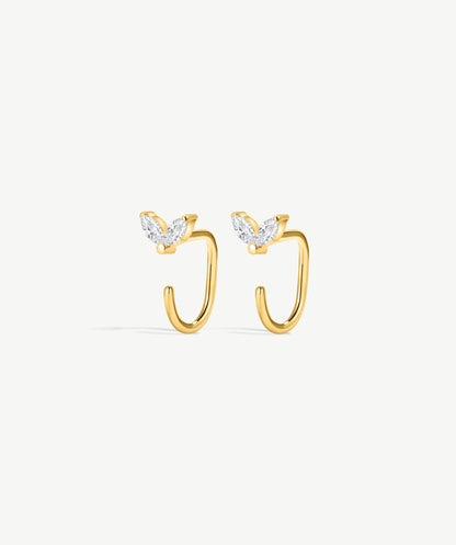 Duo Marquise Open Hoop Earrings