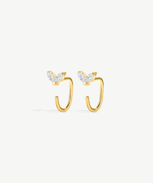 Duo Marquise Open Hoop Earrings