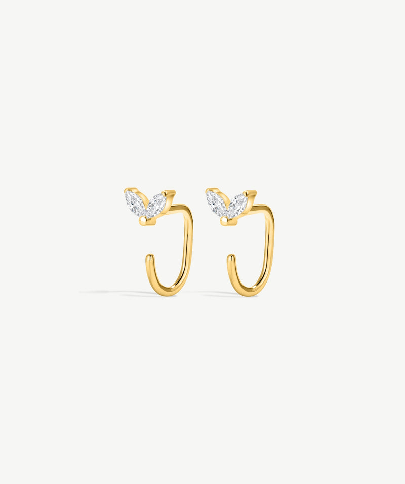 Duo Marquise Open Hoop Earrings