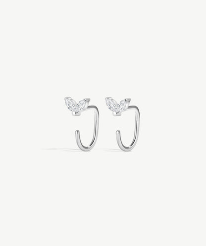 Duo Marquise Open Hoop Earrings
