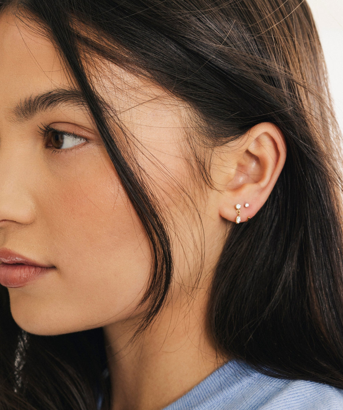 Marquise Dangle Flat Back Stud