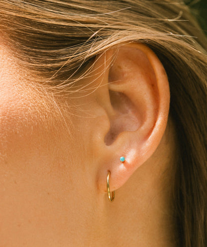 Micro Turquoise Flat Back Stud