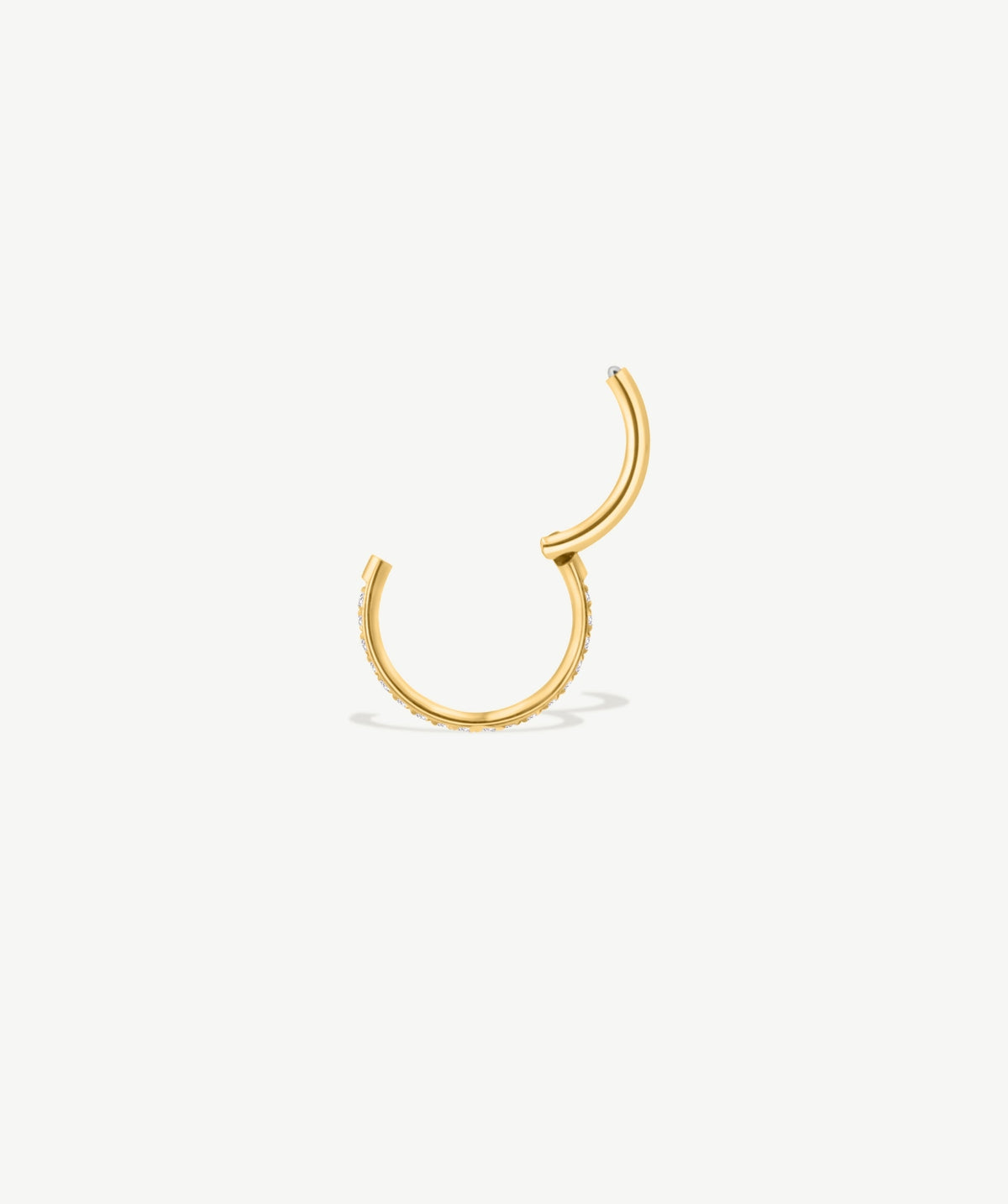 Pave Clicker Hoop Earring