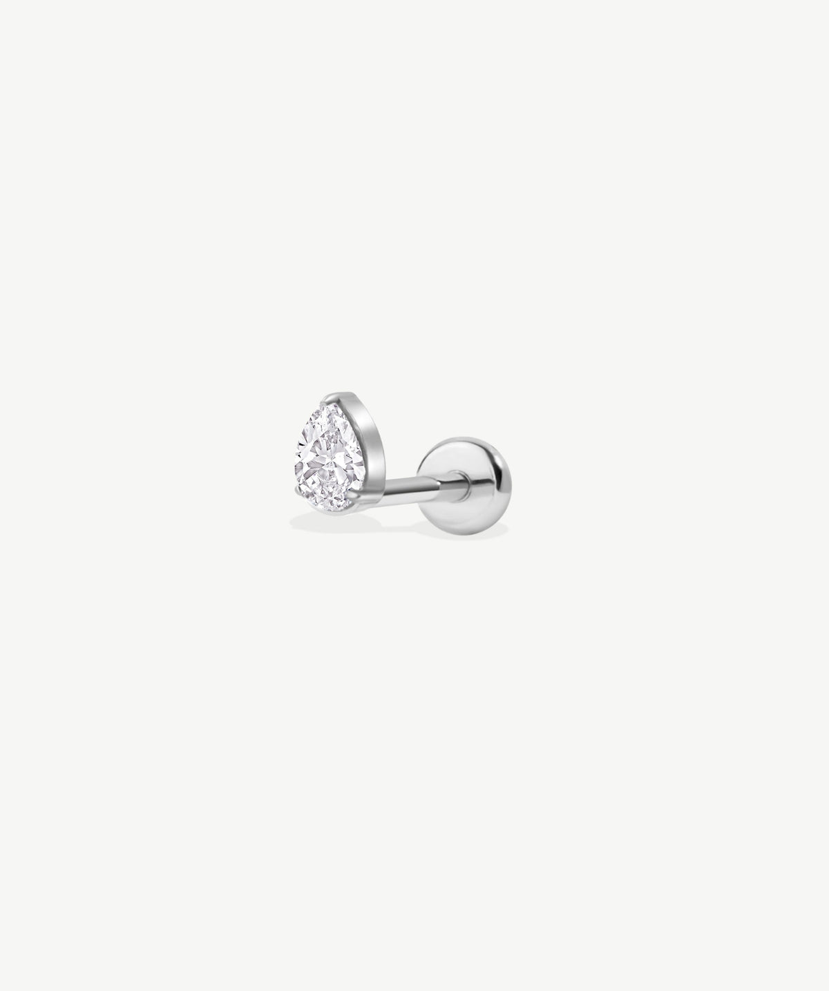 Pear CZ Flat Back Stud