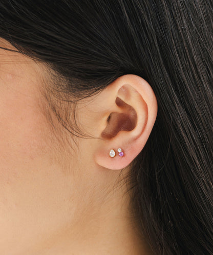 Stacked CZ Flat Back Stud