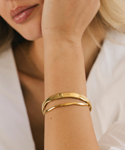 Slim Wavy Cuff Bracelet